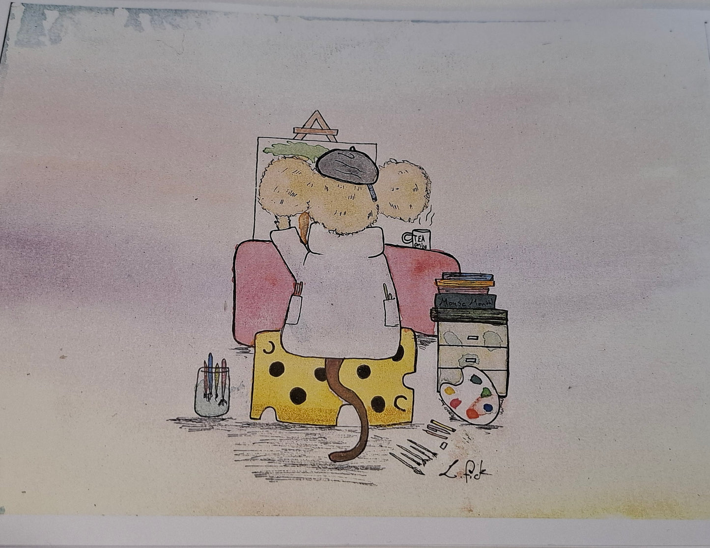 Little mouse watercolour print