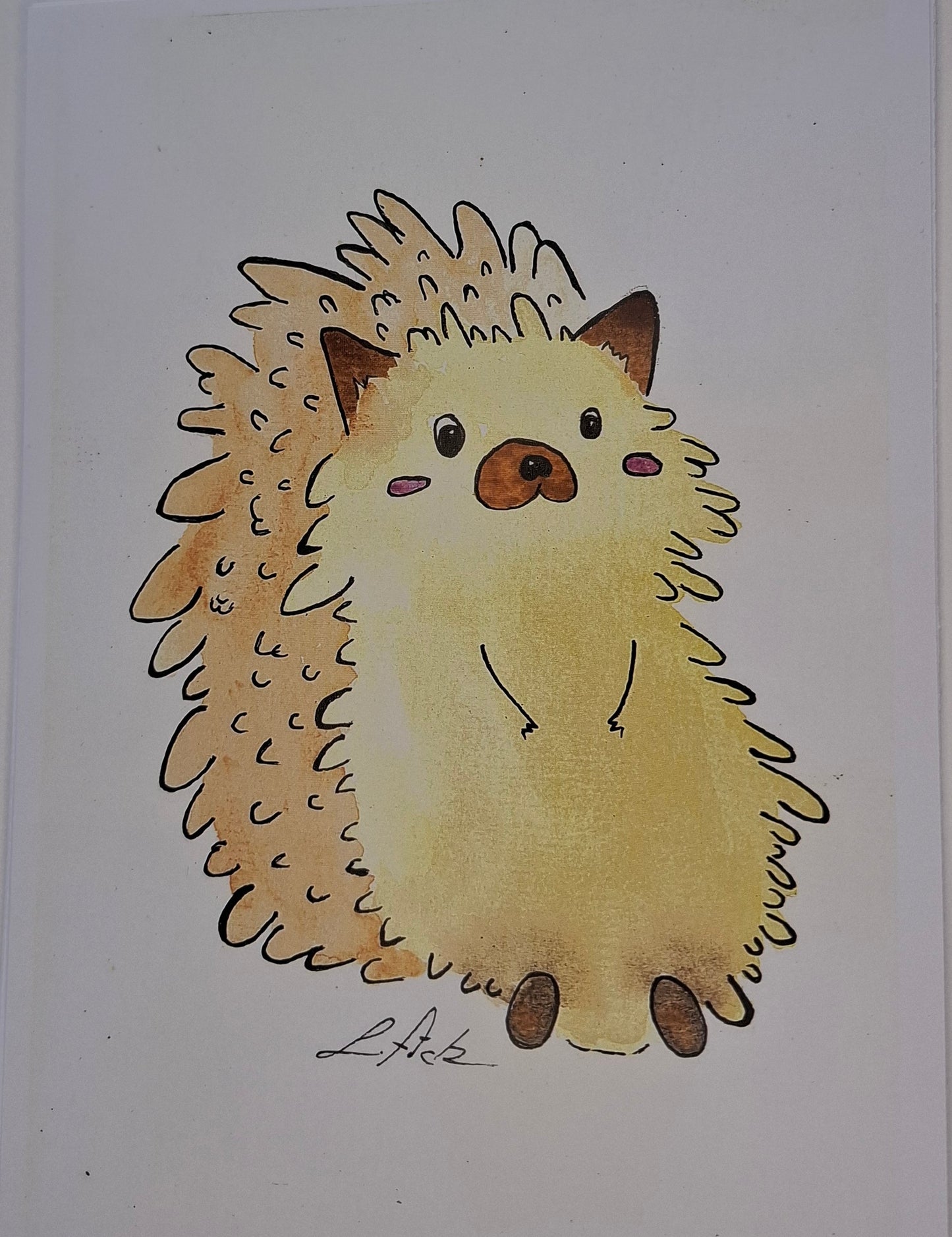 Hedgehog Water colour print
