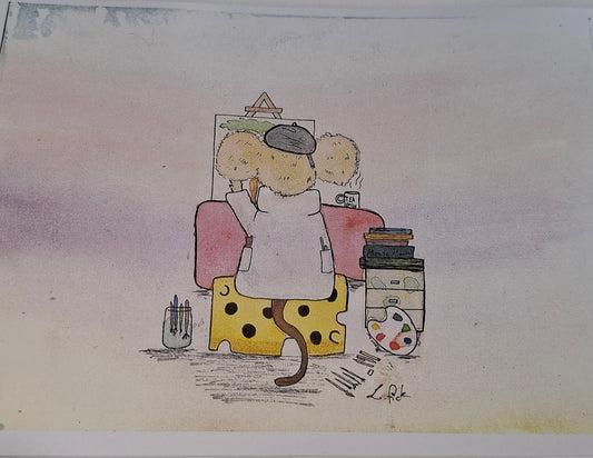 Little mouse watercolour print