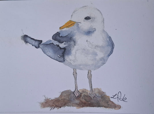 Sea gull watercolour print